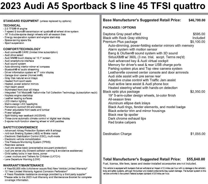 Used 2023 Audi A5 2.0T Premium Plus w/ Premium Plus AWD/4WD image 5
