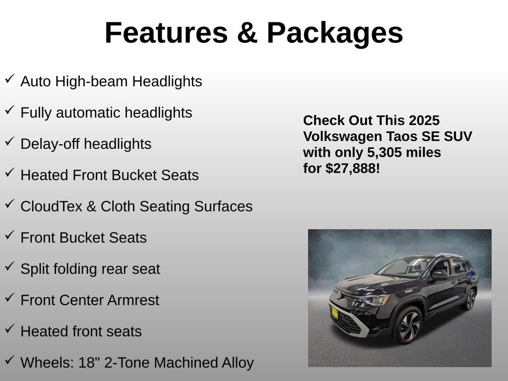 Used 2025 Volkswagen Taos SE w/ Panoramic Sunroof Package AWD/4WD image 13
