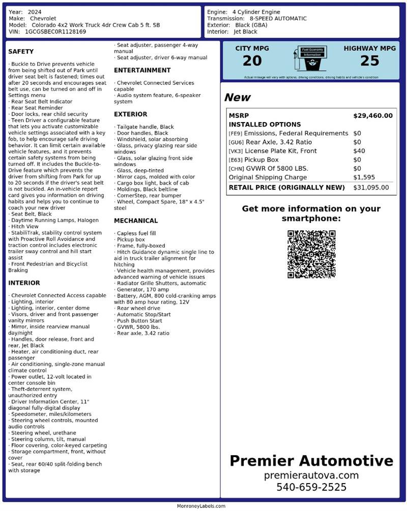 Used 2024 Chevrolet Colorado W/T RWD image 3