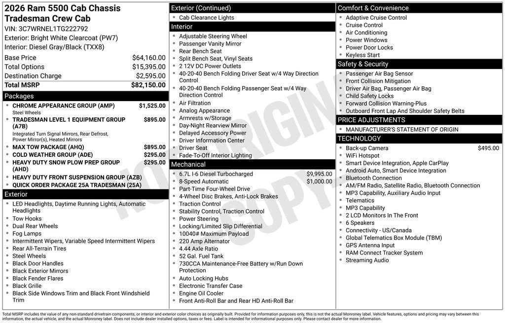 New 2026 RAM 5500 Tradesman w/ Chrome Appearance Group AWD/4WD image 3
