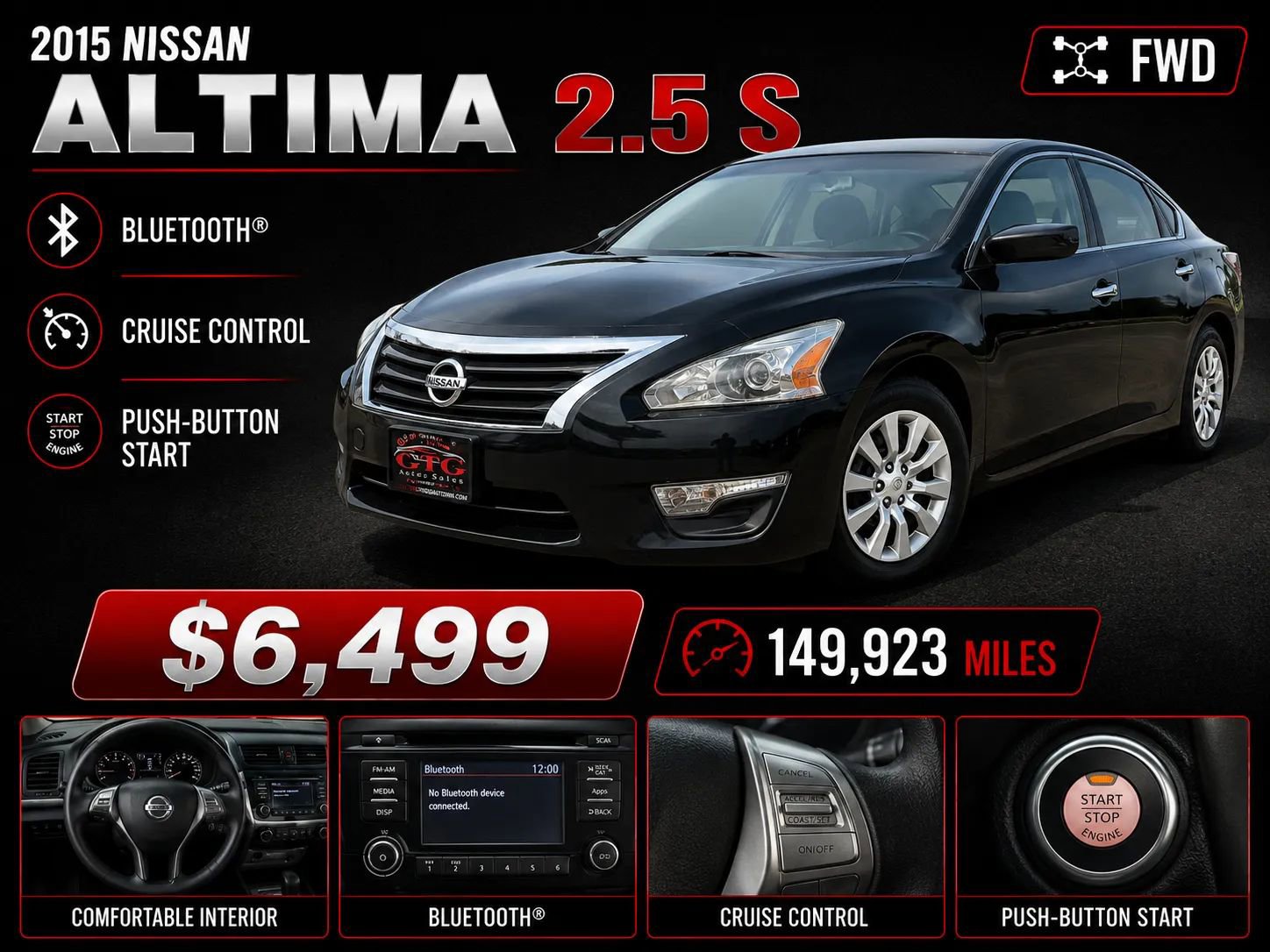 Used 2015 Nissan Altima 2.5 S w/ Power Driver Seat Package FWD image 1
