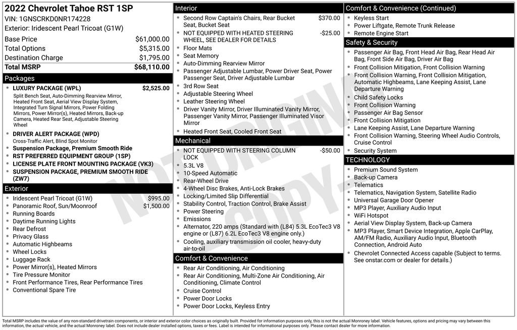 Used 2022 Chevrolet Tahoe RST w/ Luxury Package RWD image 7