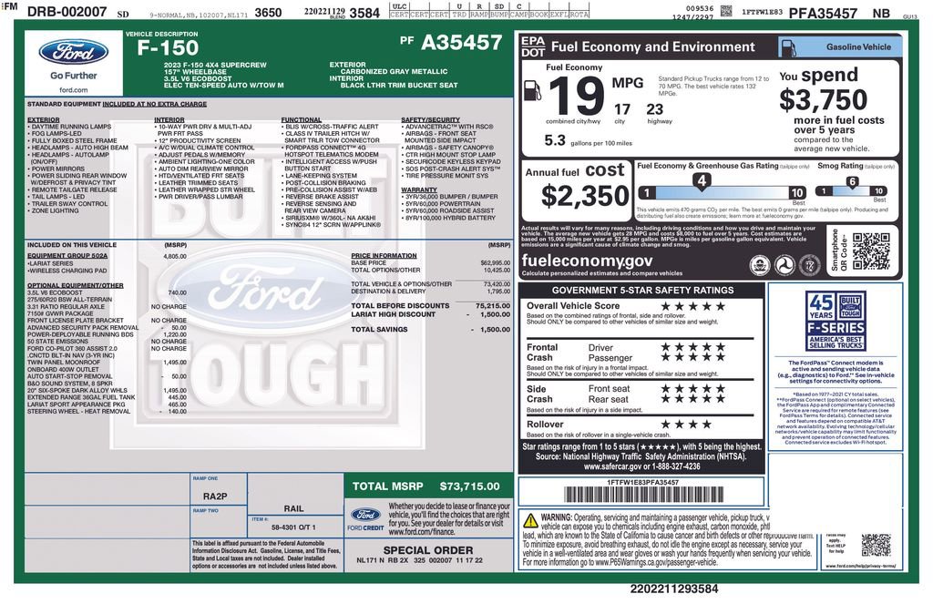 Used 2023 Ford F150 Lariat w/ Equipment Group 502A High AWD/4WD image 27