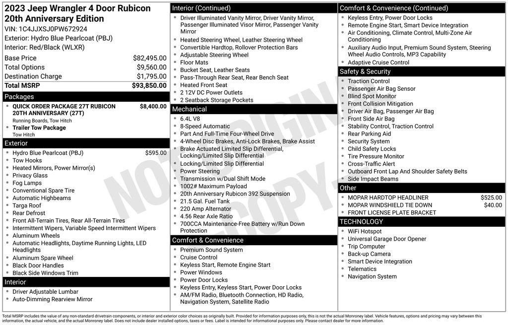 Used 2023 Jeep Wrangler Unlimited Rubicon 392 image 16