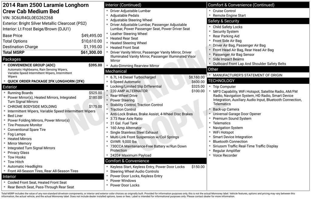 Used 2014 RAM 2500 Longhorn w/ Convenience Group RWD image 33