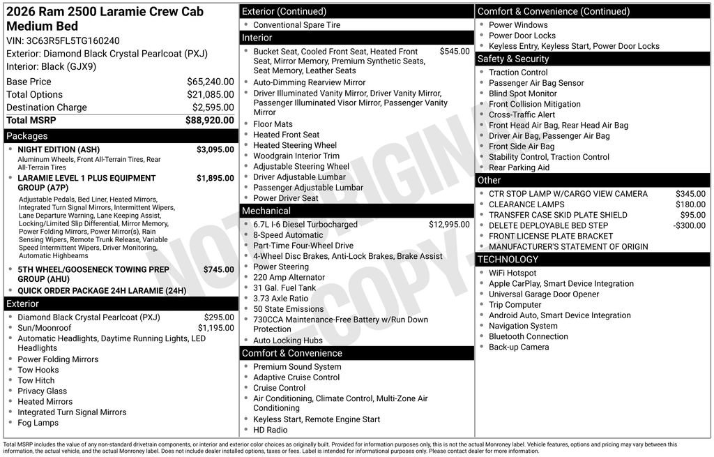 New 2026 RAM 2500 Laramie w/ Night Edition AWD/4WD image 48