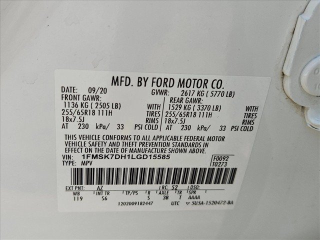 Used 2020 Ford Explorer XLT w/ Equipment Group 202A RWD image 22