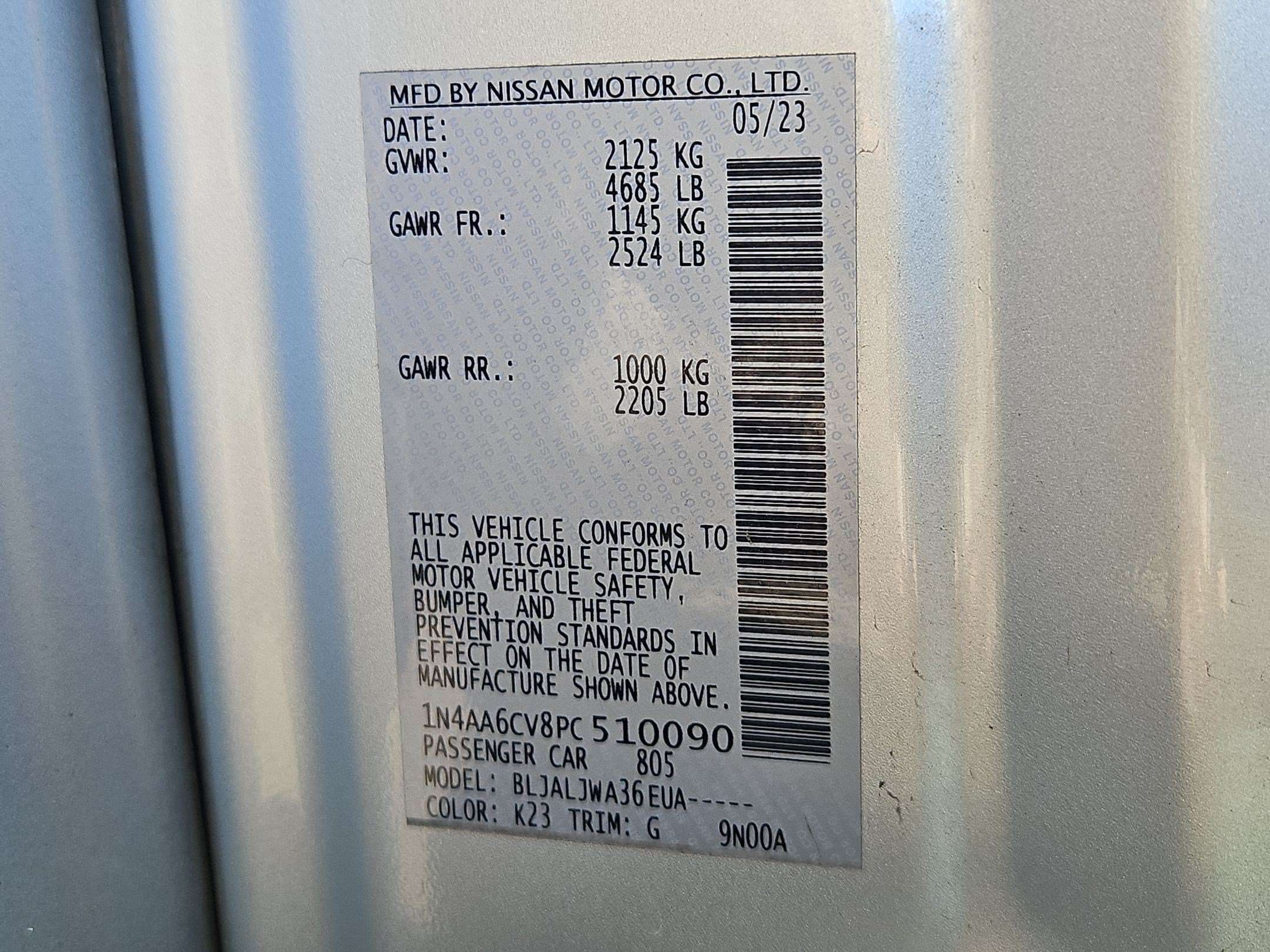 Used 2023 Nissan Maxima SV w/ Floor Mat Group FWD image 33