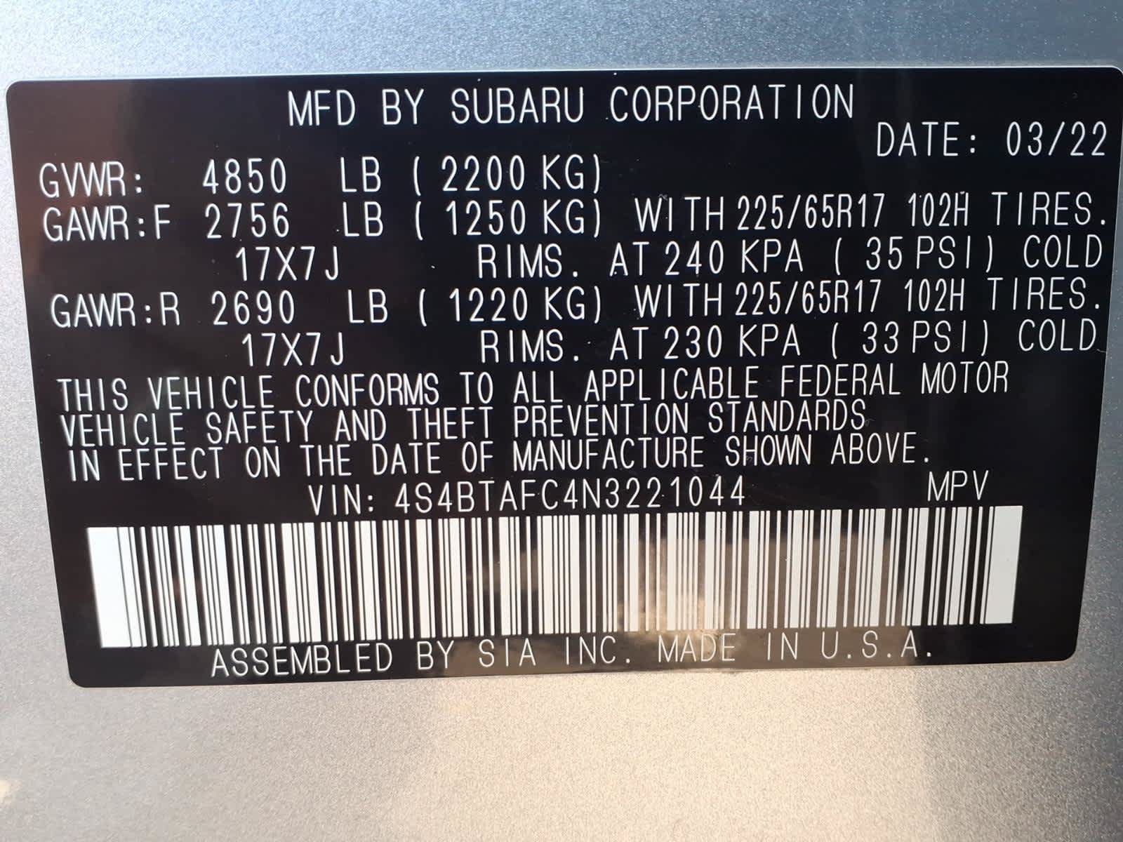 Used 2022 Subaru Outback Premium w/ Popular Package #1 AWD/4WD image 40