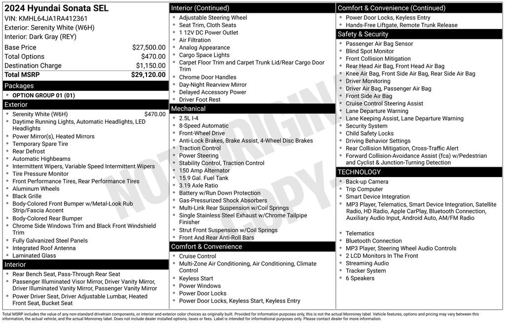 Used 2024 Hyundai Sonata SEL FWD image 17