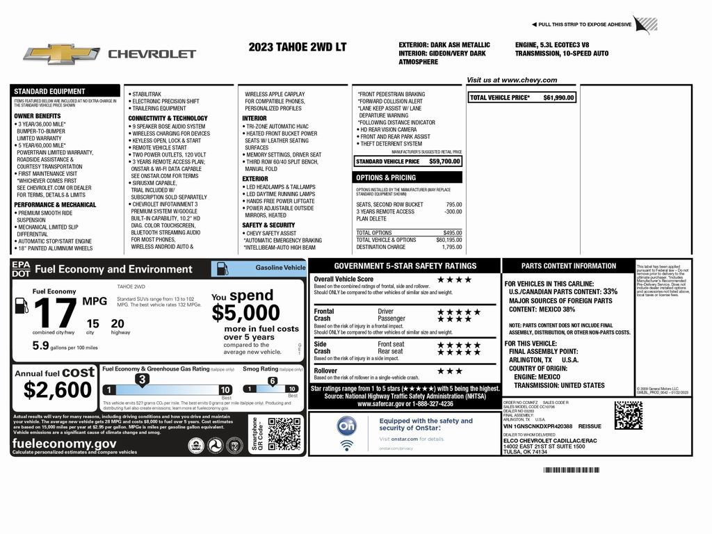 Used 2023 Chevrolet Tahoe LT image 2