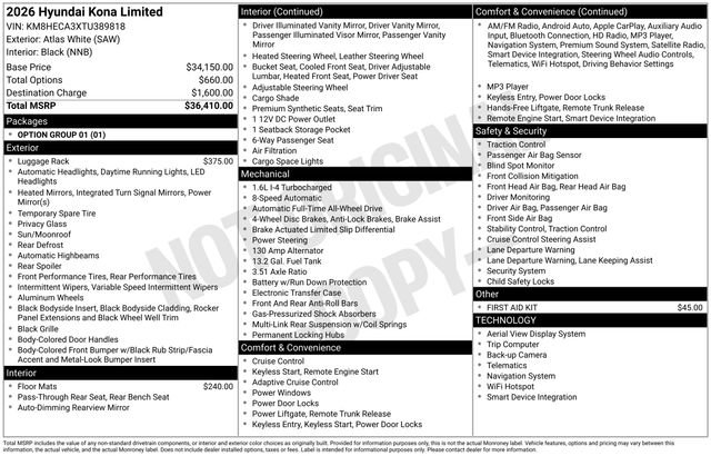 New 2026 Hyundai Kona Limited AWD/4WD image 26