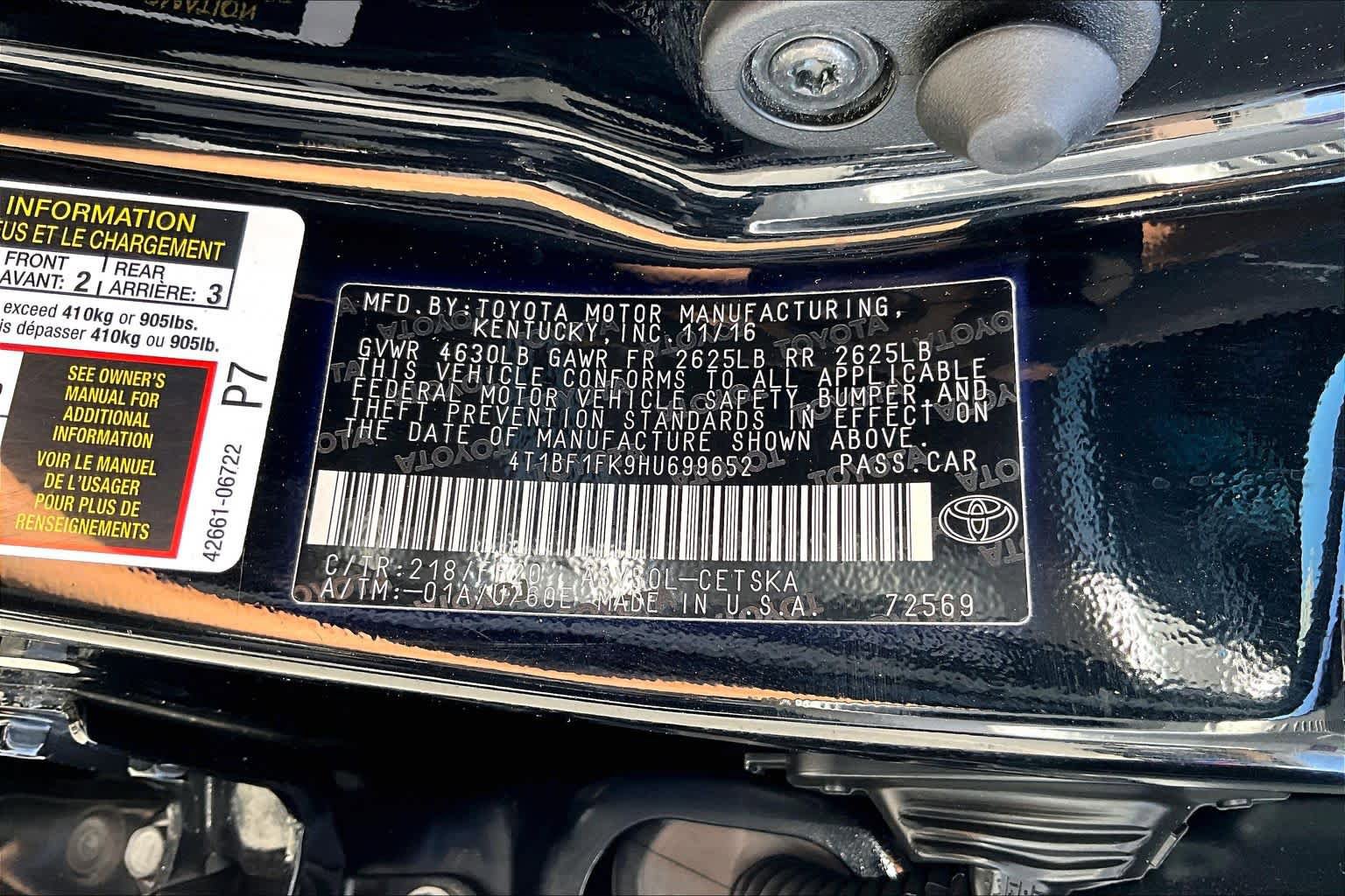 Used 2017 Toyota Camry LE FWD image 34