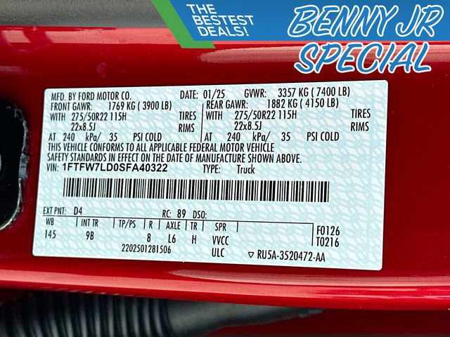 Used 2025 Ford F150 Platinum w/ Equipment Group 702A High image 33