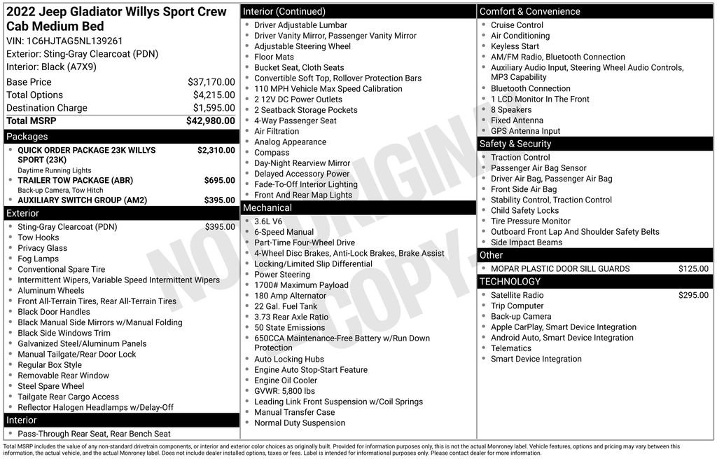 Used 2022 Jeep Gladiator Sport image 5