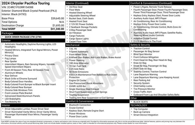 Used 2024 Chrysler Pacifica Touring FWD image 62