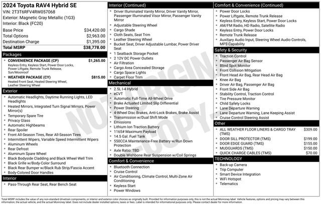 Certified 2024 Toyota RAV4 SE w/ Convenience Package AWD/4WD image 36
