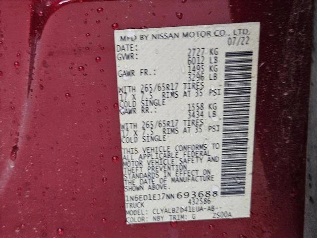 Used 2022 Nissan Frontier SV w/ Technology Package RWD image 22