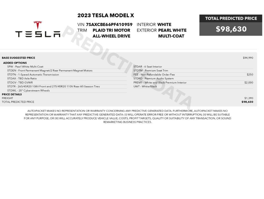 Used 2023 Tesla Model X Plaid AWD/4WD image 2