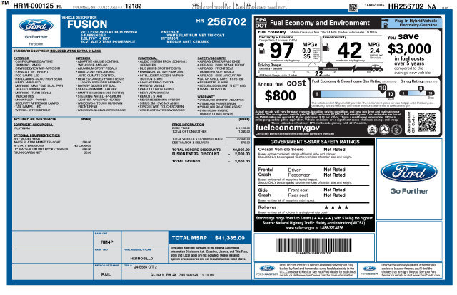 Used 2017 Ford Fusion Energi Platinum FWD image 39