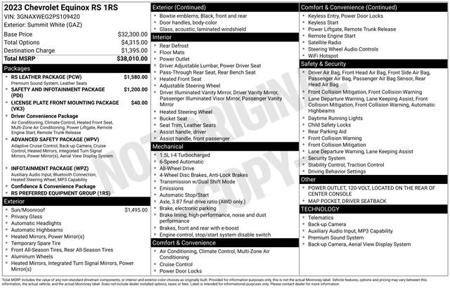 Used 2023 Chevrolet Equinox RS w/ RS Leather Package AWD/4WD image 28