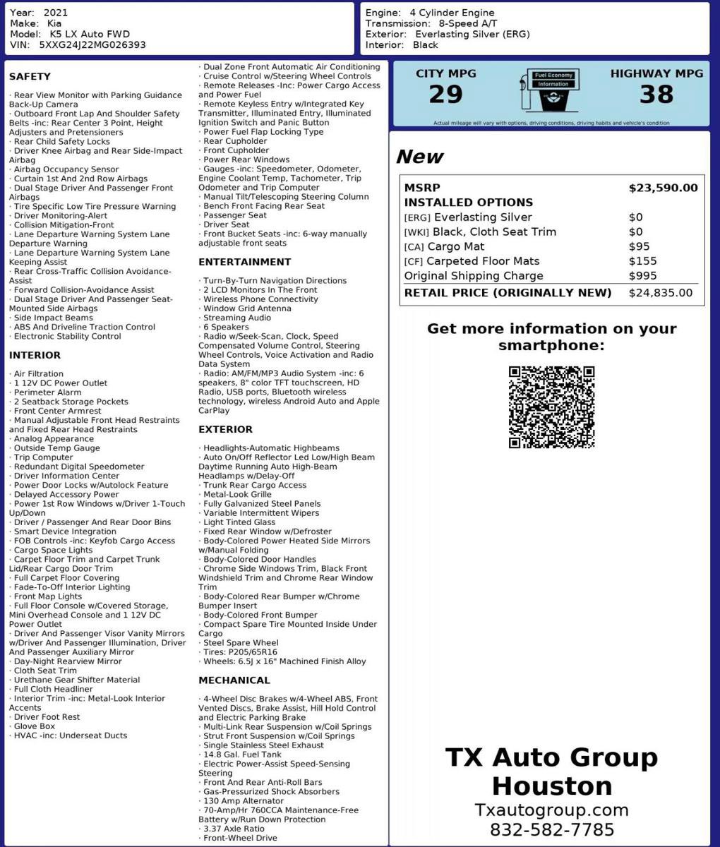 Used 2021 Kia K5 LX image 3