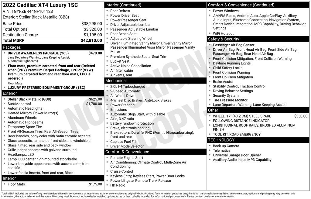 Certified 2022 Cadillac XT4 Luxury w/ Driver Awareness Package AWD/4WD image 42