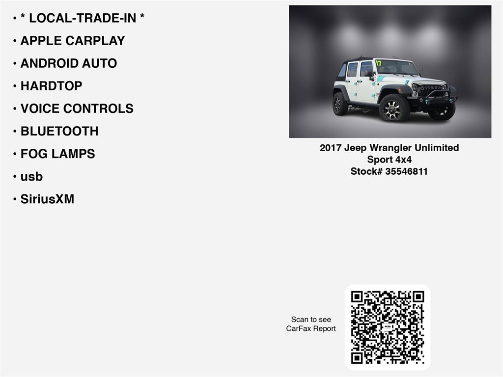 Used 2017 Jeep Wrangler Unlimited Sport w/ Connectivity Group image 7