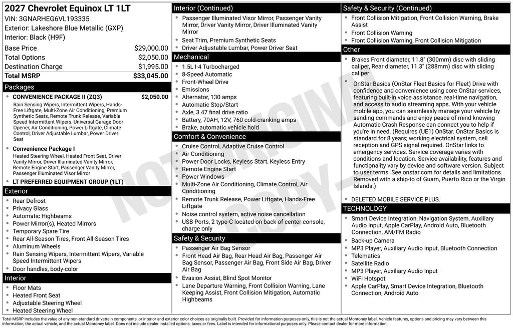 New 2027 Chevrolet Equinox LT w/ Convenience Package II FWD image 4