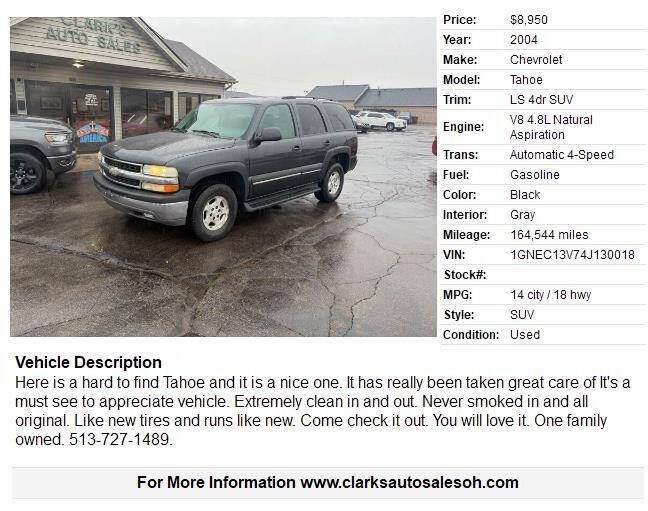 Used 2004 Chevrolet Tahoe LS RWD image 2
