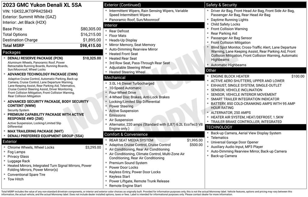 Used 2023 GMC Yukon XL Denali w/ Denali Reserve Package image 3