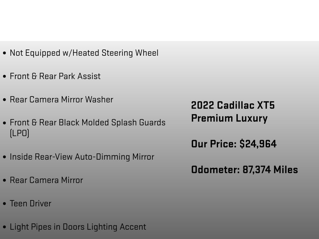 Used 2022 Cadillac XT5 Premium Luxury w/ Technology Package AWD/4WD image 30