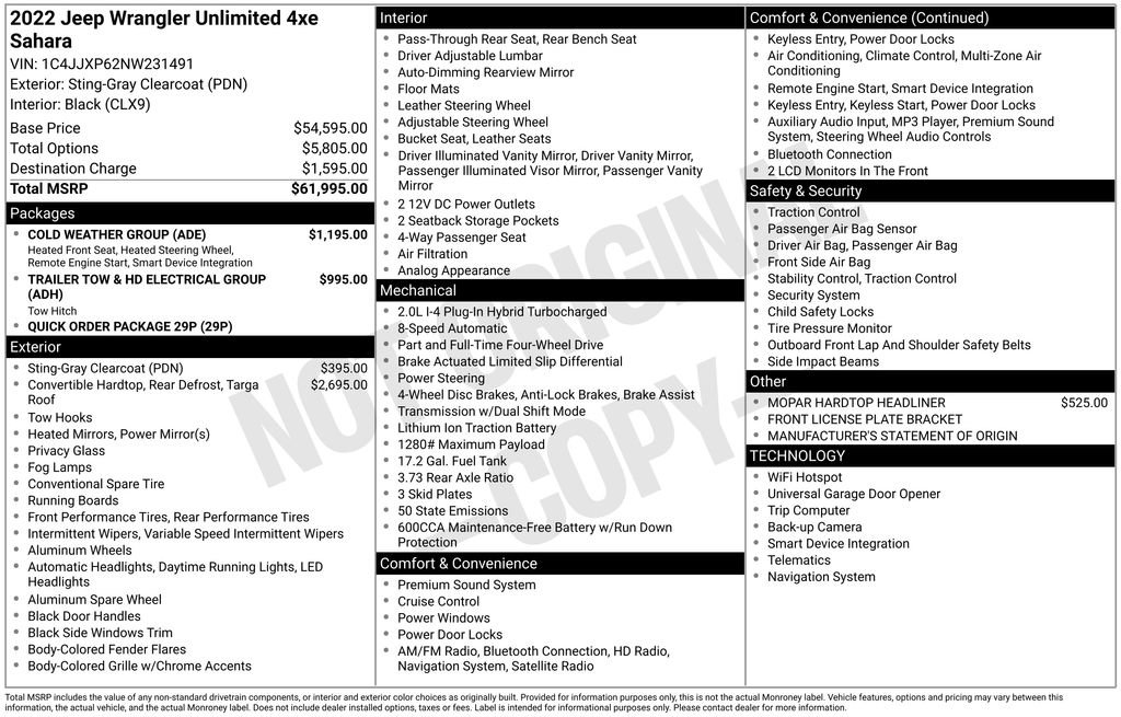 Used 2022 Jeep Wrangler Unlimited Sahara w/ Cold Weather Group image 10