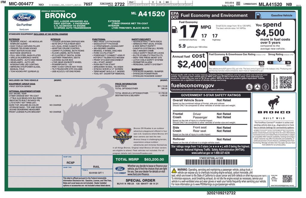 Used 2021 Ford Bronco First Edition image 51