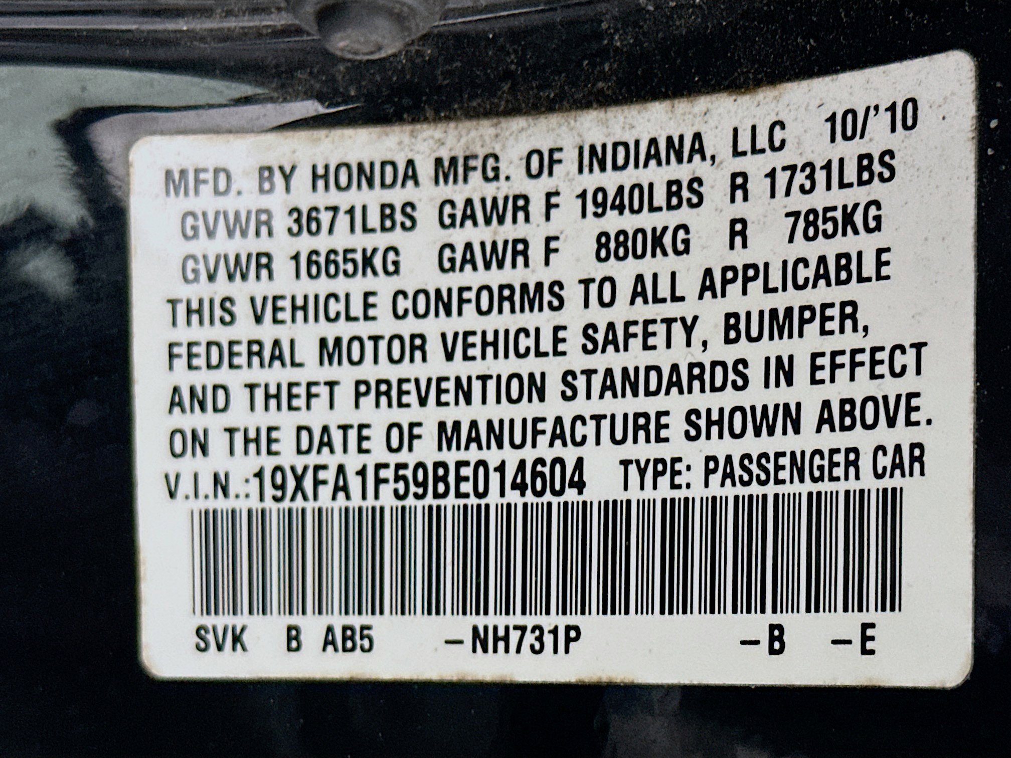 Used 2011 Honda Civic LX image 12