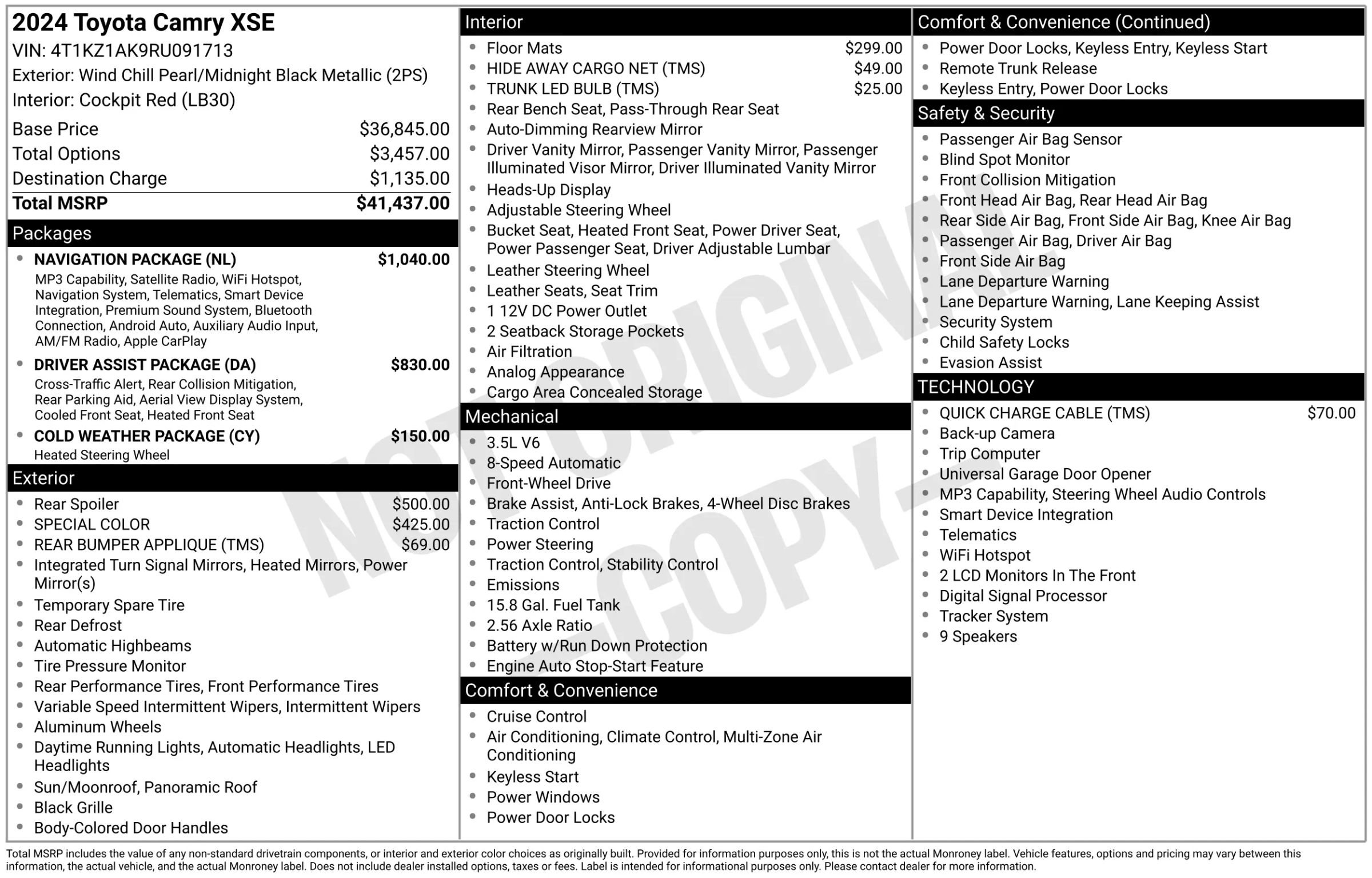 Used 2024 Toyota Camry XSE w/ Navigation Package FWD image 27