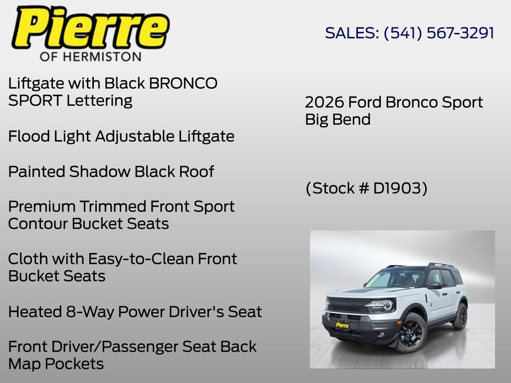 New 2026 Ford Bronco Sport Big Bend w/ Convenience Package AWD/4WD image 24