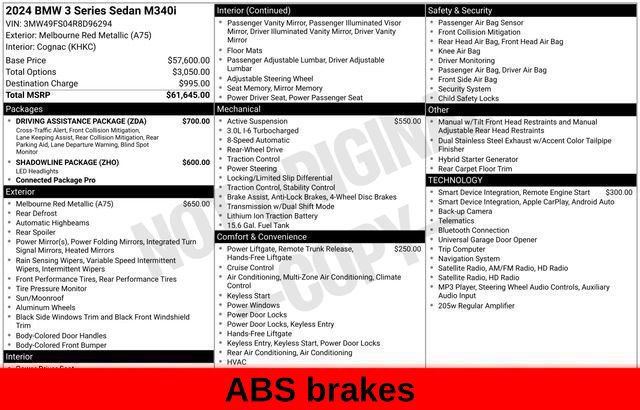 Used 2024 BMW M340i w/ Driving Assistance Package RWD image 57