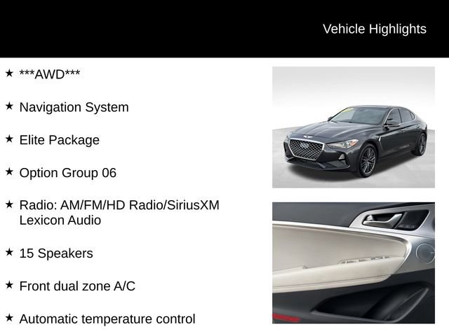 Used 2019 Genesis G70 3.3T Advanced w/ Elite Package image 7