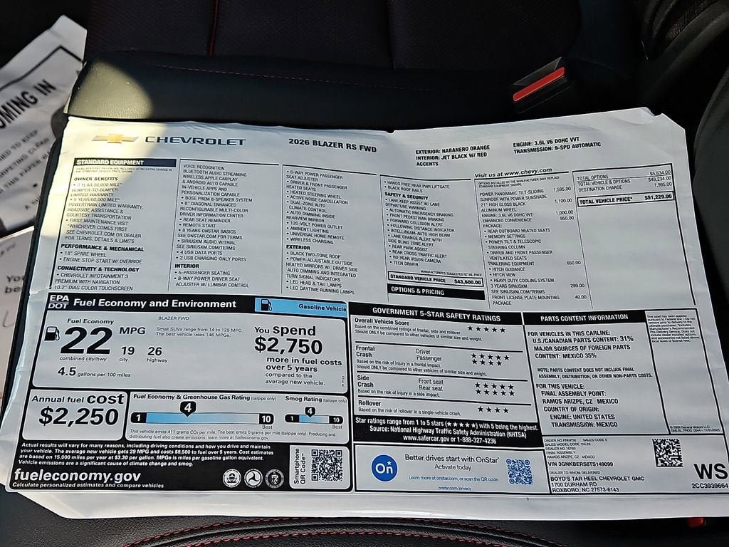 New 2026 Chevrolet Blazer RS w/ Enhanced Convenience Package FWD image 19