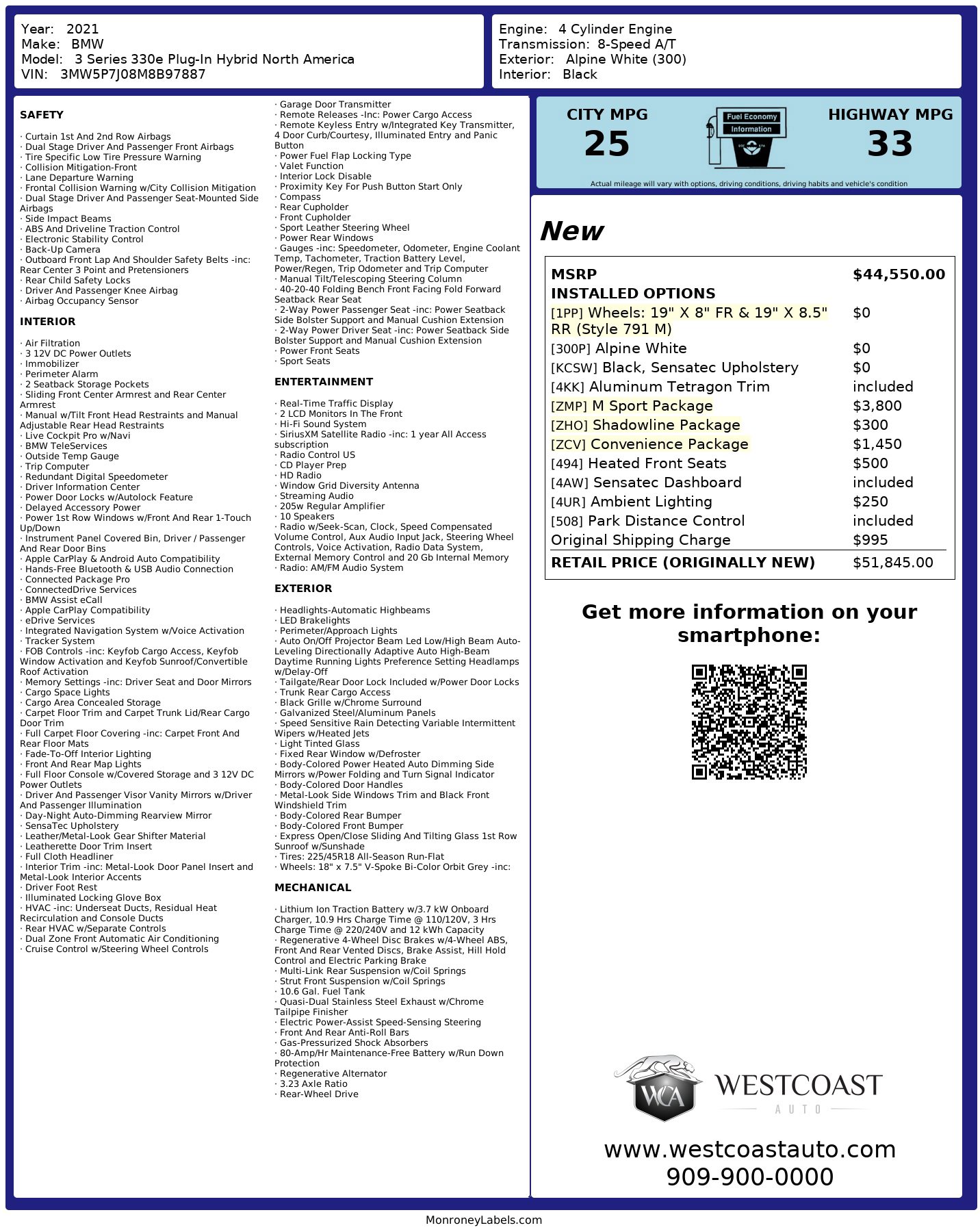 Used 2021 BMW 330e w/ M Sport Package image 11