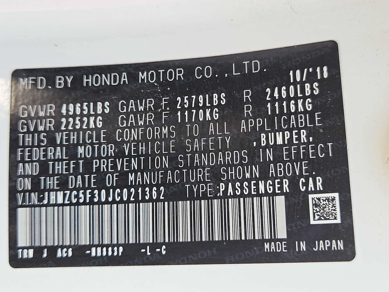 Certified 2018 Honda Clarity Touring image 33