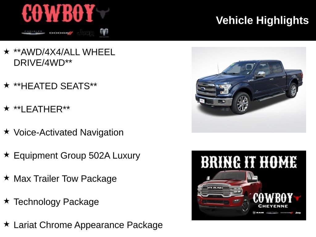 Used 2017 Ford F150 Lariat w/ Equipment Group 502A Luxury AWD/4WD image 2