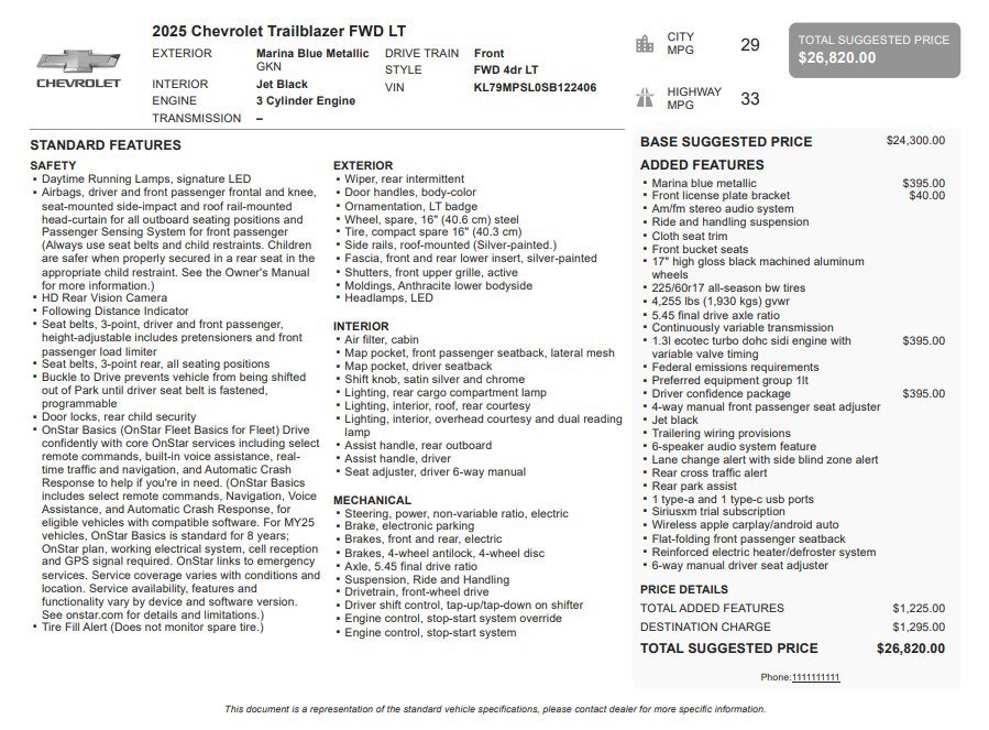Certified 2025 Chevrolet TrailBlazer LT w/ Driver Confidence Package FWD image 32
