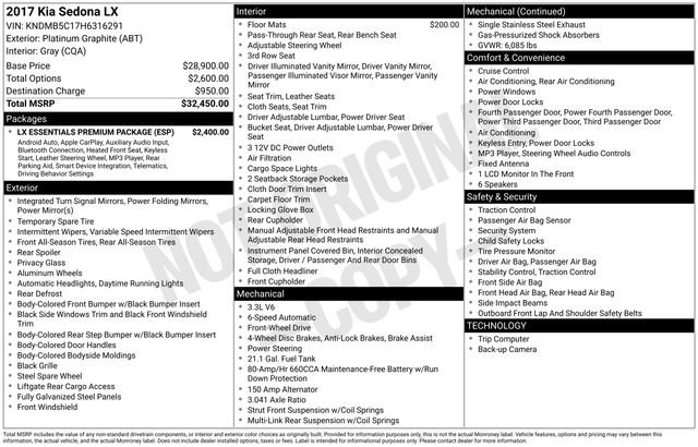 Used 2017 Kia Sedona LX w/ LX Essentials Premium Package FWD image 7