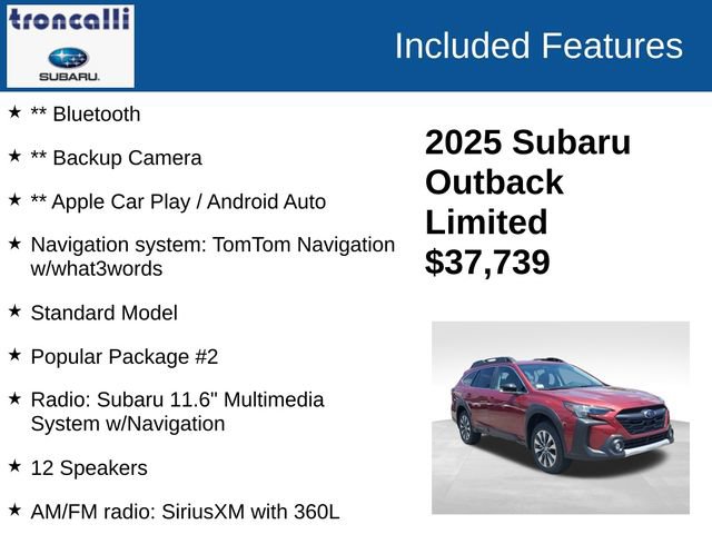 Used 2025 Subaru Outback Limited w/ Popular Package #2 image 3