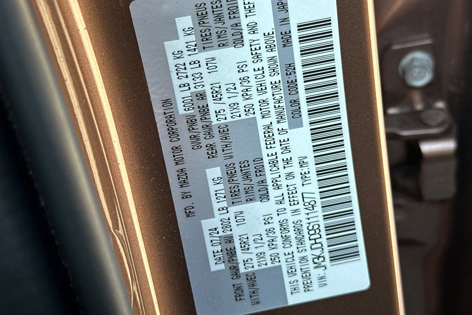 Certified 2025 MAZDA CX-70 3.3 Turbo w/ Premium Package image 29