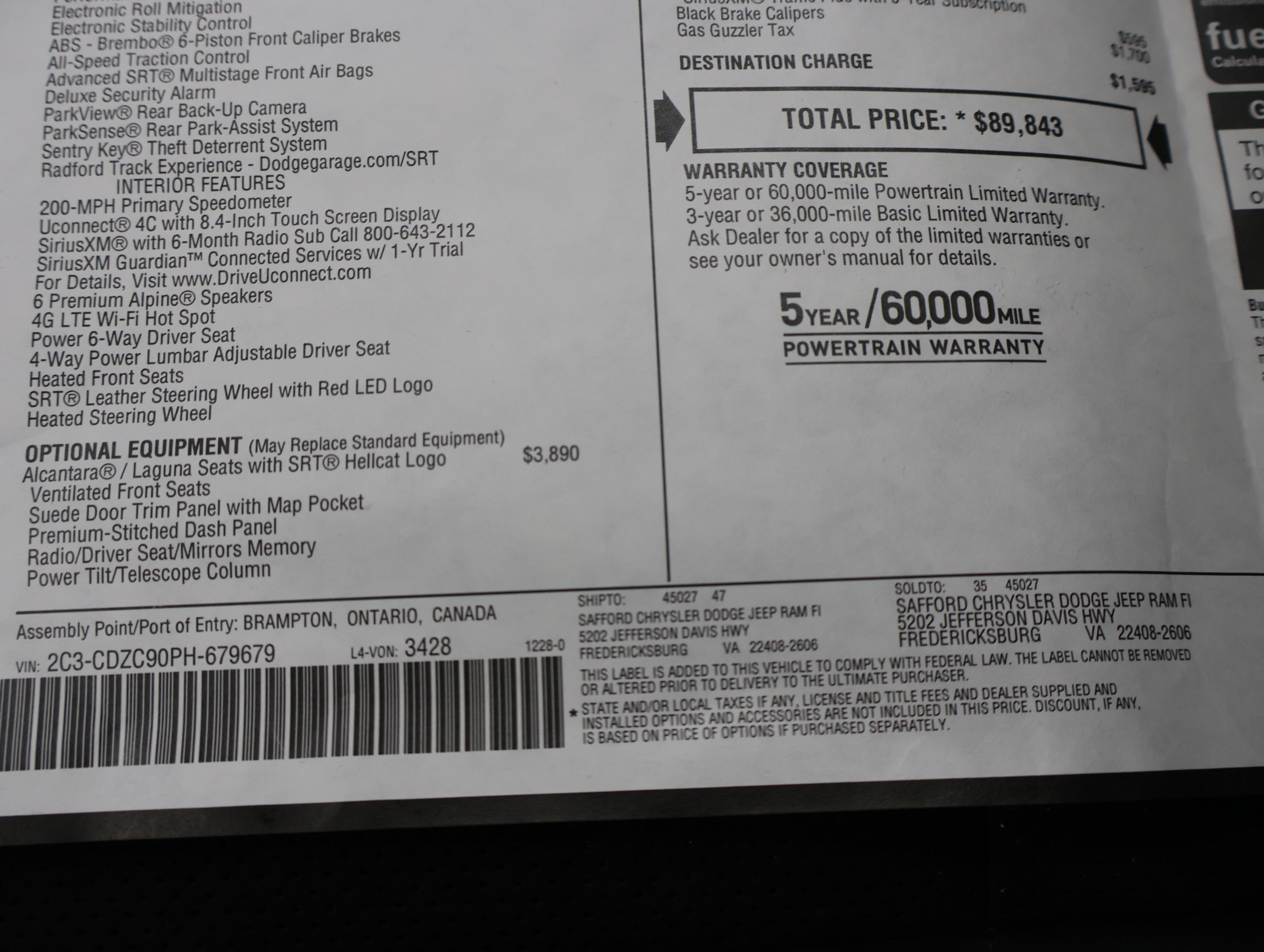 Used 2023 Dodge Challenger SRT Hellcat RWD image 60