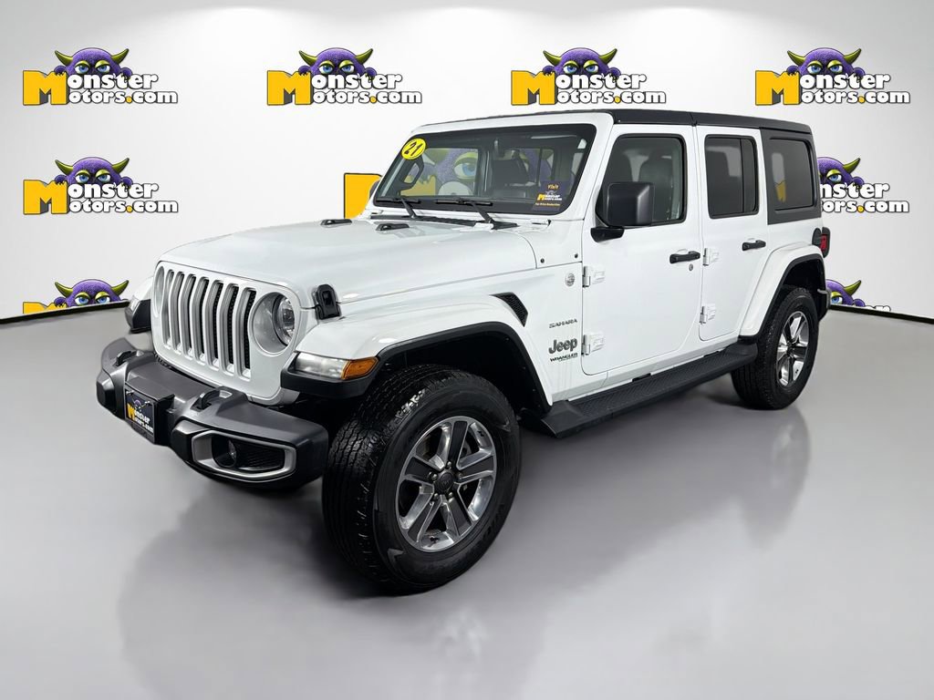 Used 2021 Jeep Wrangler Unlimited Sahara w/ Uconnect 4C Nav & Sound Group AWD/4WD image 1
