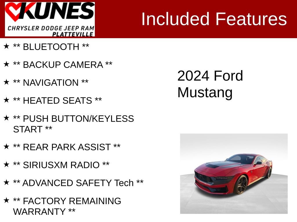 Used 2024 Ford Mustang Dark Horse RWD image 2